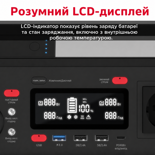 Портативная зарядная станция Energizer PPS300W2 300 Вт 293 Вт·ч Li-ion с быстрой зарядкой USB-C Power Delivery до 60 Вт - изображение 9