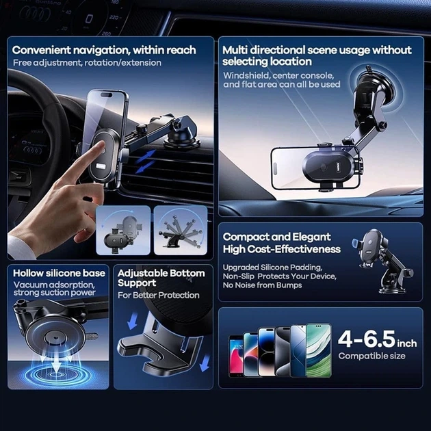 Автотримач для телефона REMAX Dashboard Car Holder RM-C03 Black - Фото 3 Автотримач для телефона REMAX Dashboard Car Holder RM-C03 Black - изображение 3