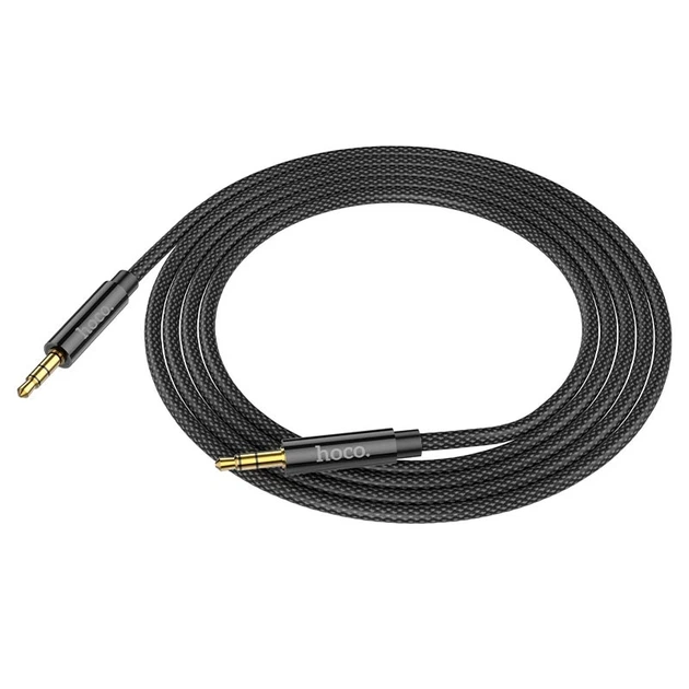 Аудiокабель HOCO UPA19 3.5mm male to 3.5mm male, nylon braid, 2m, Black - изображение 3