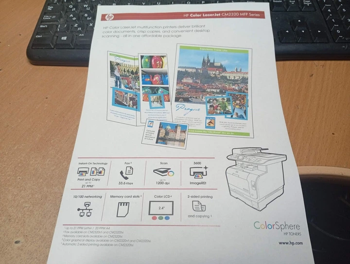 МФУ HP Color LaserJet CM2320nf Multifunction Printer / Лазерная цветная печать / 600x600 dpi / A4 / 20 стр/мин / USB 2.0, RJ-45, RJ-11 б/у - Фото 5 МФУ HP Color LaserJet CM2320nf Multifunction Printer / Лазерная цветная печать / 600x600 dpi / A4 / 20 стр/мин / USB 2.0, RJ-45, RJ-11 б/у - изображение 5