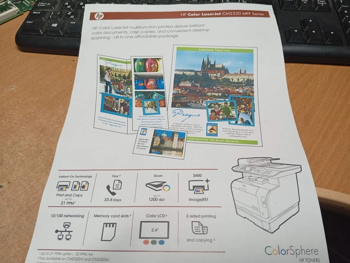 МФУ HP Color LaserJet CM2320nf Multifunction Printer / Лазерная цветная печать / 600x600 dpi / A4 / 20 стр/мин / USB 2.0, RJ-45, RJ-11 б/у - Фото 7 МФУ HP Color LaserJet CM2320nf Multifunction Printer / Лазерная цветная печать / 600x600 dpi / A4 / 20 стр/мин / USB 2.0, RJ-45, RJ-11 б/у - изображение 7