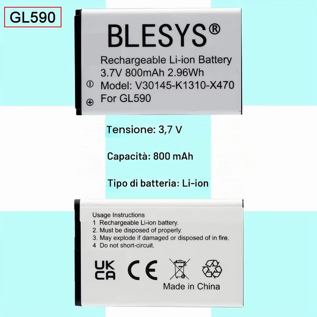 Акумулятор BLESYS 800 мА·год для телефонів Gigaset GL590 та GL390 - Фото 4 Акумулятор BLESYS 800 мА·год для телефонів Gigaset GL590 та GL390 - зображення 4