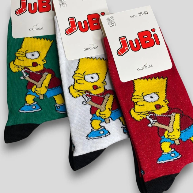 Носки с принтом Барт Симпсон р. 36-40 JuBi (JB010-322), 3 пары - изображение 2
