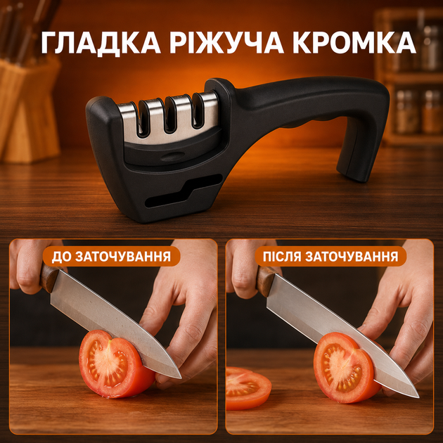 Точилка для ножей и ножниц ручная точильный станок 4 в 1 для стальных ножей Kayfovo BL-3 - Фото 3 Точилка для ножей и ножниц ручная точильный станок 4 в 1 для стальных ножей Kayfovo BL-3 - изображение 3