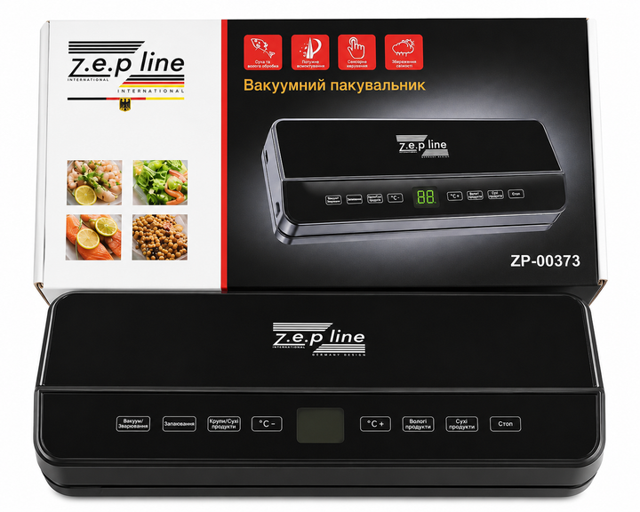 Вакуумный упаковщик Zepline ZP-00358 200 Вт с сенсорным управлением для сухих и влажных продуктов черный - изображение 12