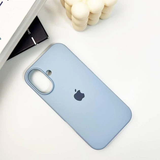 Чохол силіконовий Full Silicone Case for iPhone 16 Mist Blue (з закритим низом) - Фото 3 Чохол силіконовий Full Silicone Case for iPhone 16 Mist Blue (з закритим низом) - изображение 3