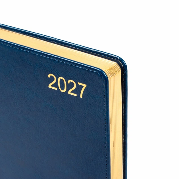 Ежедневник Leo Planner "City" 2027 A5 184 листа с/т синий с золотым срезом + резинка-петля (252752) - изображение 3