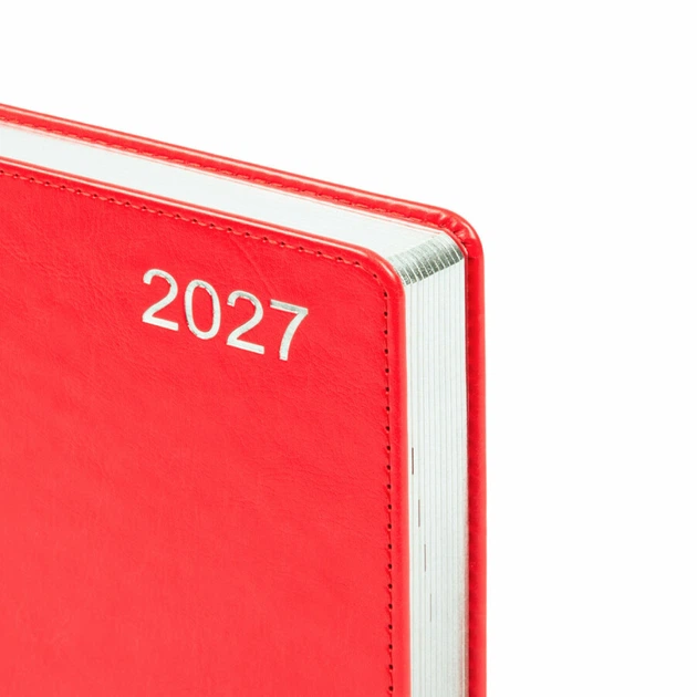 Щоденник Leo Planner City 2027 А5 184 аркушів срб/т червоний із срібним зрізом + гумка-петелька (252751) - зображення 3