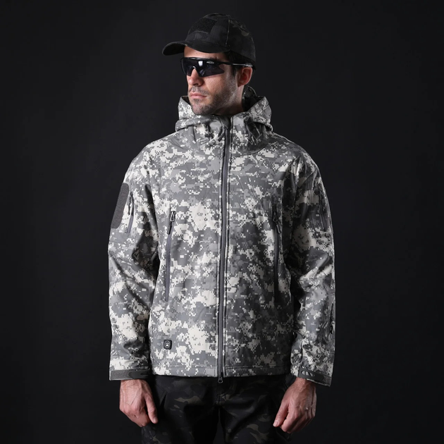 Тактическая куртка / ветровка Pave Hawk Softshell ACU (пиксель серый) XXL - изображение 2