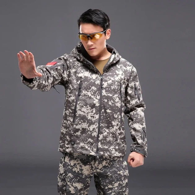 Тактическая куртка / ветровка Pave Hawk Softshell ACU (пиксель серый) XXXL - изображение 5