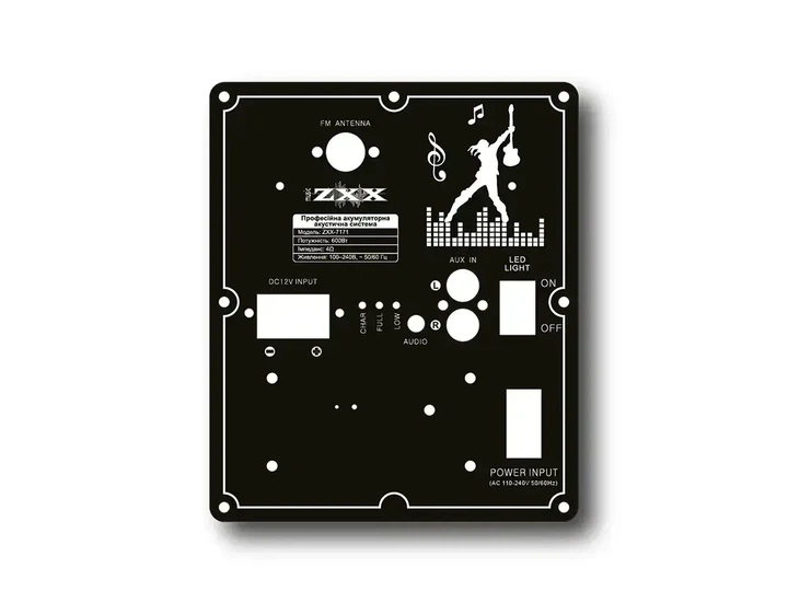 Акустична переносна колонка ZXX-7171 600 Вт 12 дюймів Bluetooth звук з TWS USB SD FM мікрофон 35х30х54 см портативна колонка для вечірки караоке та відпочинку - Фото 3 Акустична переносна колонка ZXX-7171 600 Вт 12 дюймів Bluetooth звук з TWS USB SD FM мікрофон 35х30х54 см портативна колонка для вечірки караоке та відпочинку - изображение 3
