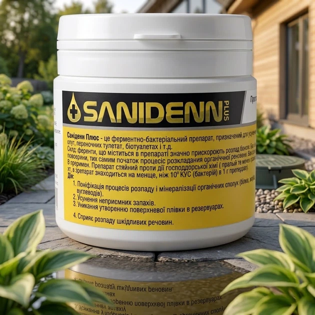 Sanidenn PLUS 450 г – биопрепарат для септиков и очистных сооружений - Фото 1 Sanidenn PLUS 450 г – биопрепарат для септиков и очистных сооружений - изображение 1