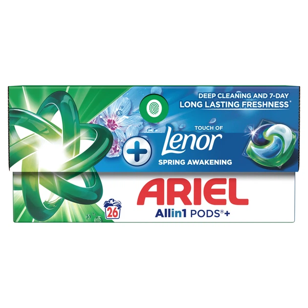 Капсули для прання Ariel Все-в-1 Дотик свіжого повітря Lenor 26 шт