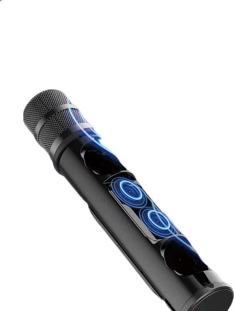 Микрофон Soaiy MC20 беспроводной Bluetooth для караоке, шампань-золото - изображение 5