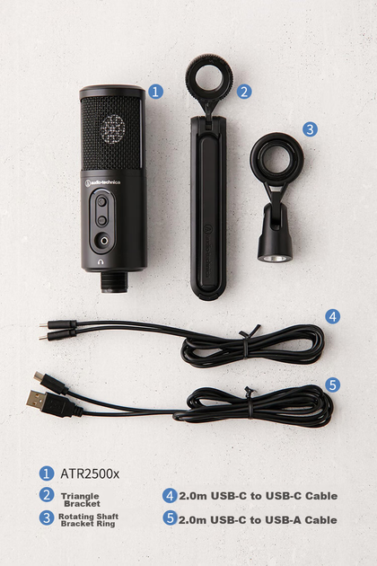 Конденсаторный направленный USB-микрофон Audio-Technica ATR2500X-USB, легко подключается к компьютеру для прямых трансляций, записи караоке и озвучивания, в комплекте со специальной подставкой для микрофона. - изображение 13