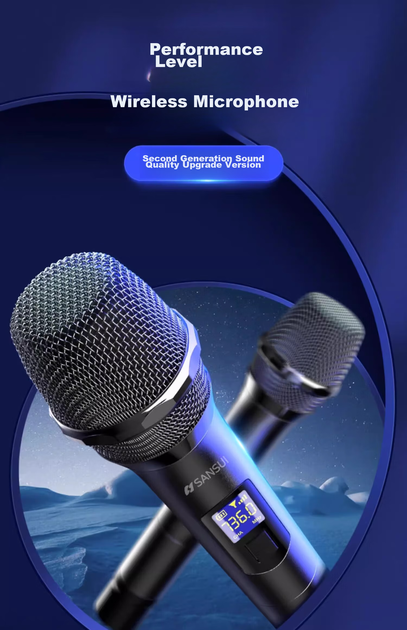 Микрофон SANSUI U7 беспроводной аккумуляторный универсальный, черный - Фото 9 Микрофон SANSUI U7 беспроводной аккумуляторный универсальный, черный - изображение 9
