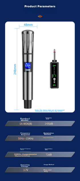 Микрофон Soaiy SA-WD6 беспроводной Bluetooth с защитой от свиста - изображение 13