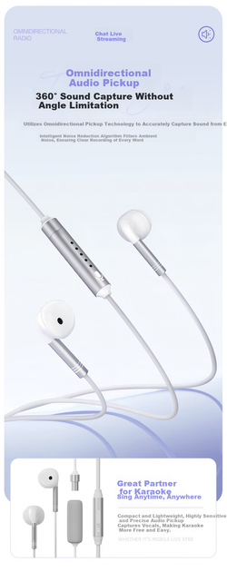 Наушники Newmine CYT01 проводные с микрофоном для караоке, Type-C - изображение 9