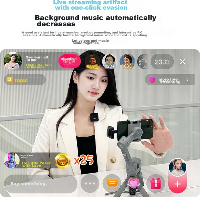 Микрофон Haomuren беспроводной с зажимом, для TikTok - изображение 7