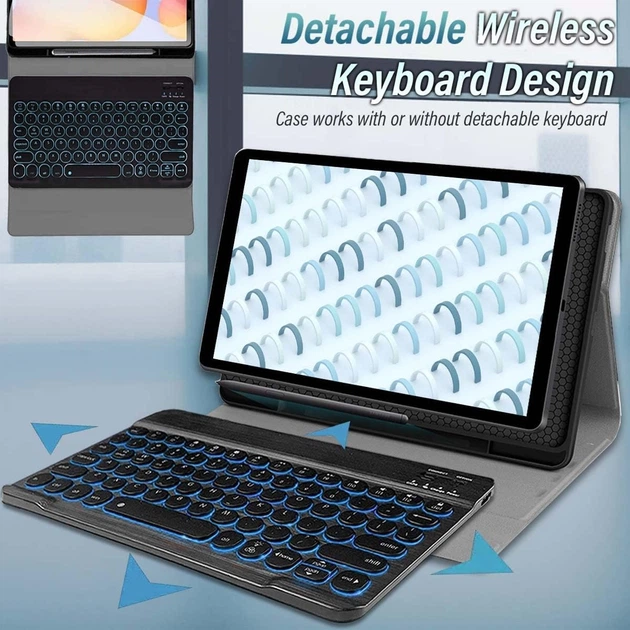 Чохол-клавіатура Wineecy чорний для Samsung Galaxy Tab S6 Lite 10.4 (2020/2022) SM-P610/P613/P615/P619 розкладка QWERTZ бездротова магнітна з підсвіткою - зображення 3