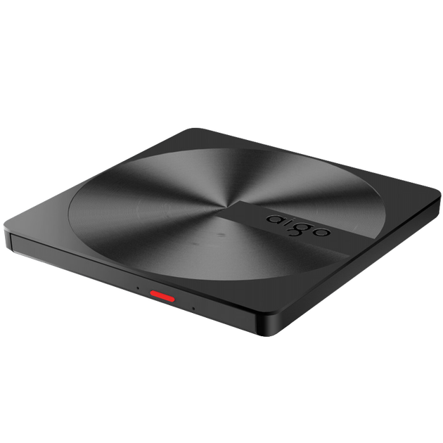 Зовнішній оптичний привід Aigo 8x Speed USB, зовнішній записувач DVD, портативний оптичний привід, зовнішній оптичний привід, портативний ноутбук, зовнішній привід для читання та запису, універсальний, чорний G300 - зображення 4
