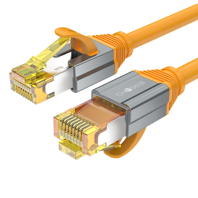 Патч-корд Choseal QS567CT3 Cat 6a екранований 10 Гбіт/с 3 м Жовтогарячий - зображення 4
