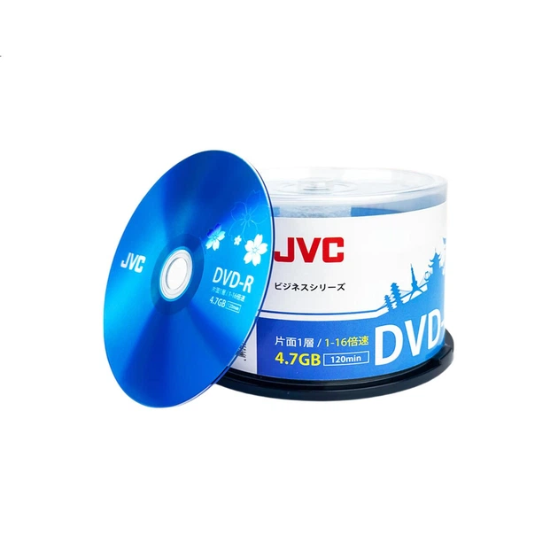 Диски JVC DVD-R/записувані диски, швидкість 16x, 4,7 ГБ, серія Office, 50 штук у бочці, високошвидкісний запис високої ємності, чисті диски для зберігання торгів/відео/документів - зображення 2