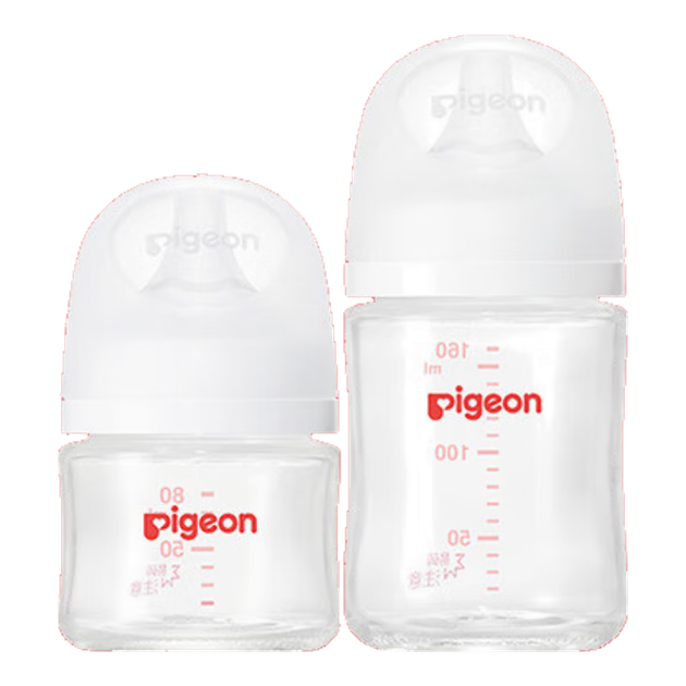 Набір скляних пляшечок для новонароджених Pigeon (соска розміру SS 80 мл + соска розміру S 160 мл), 0-3 місяці - зображення 4