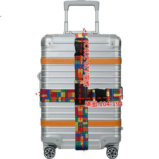 Ремень для фиксации багажа Banzheni Cross Packing Strap для международной регистрации багажа, ремень для крепления чемодана, пояс для безопасной упаковки багажа с биркой, LEGO World - изображение 3