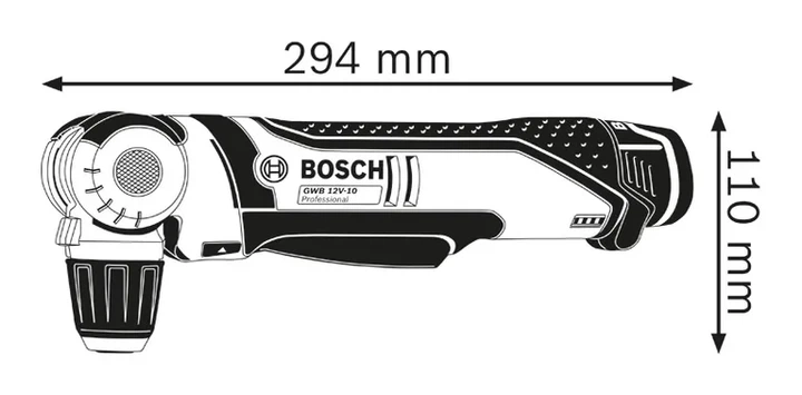 Akumulatorowa wiertarka kątowa Bosch Professional PRO GWB 12V-10 12 V 1300 obr./min z walizką L-BOXX (0601390909) - obraz 3