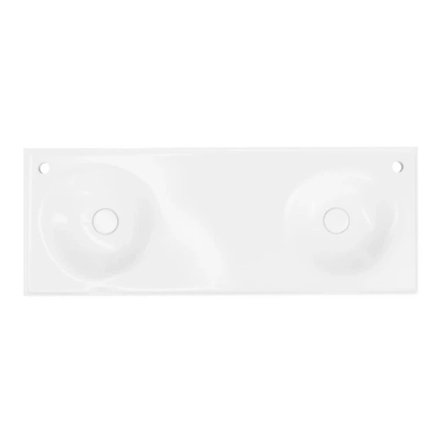 Умывальник мебельный GoodHome Kentia 120 см керамический прямоугольный белый с 2 чашами - изображение 5