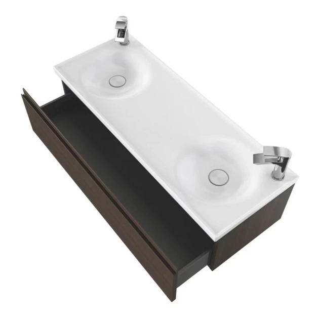 Умывальник мебельный GoodHome Kentia 120 см керамический прямоугольный белый с 2 чашами - изображение 4