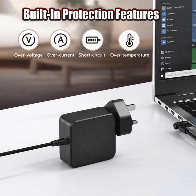 Блок питания VUOHOEG для ASUS 45W 19V 2.37A, штекер 4.0×1.35 мм, зарядный адаптер UK - изображение 5
