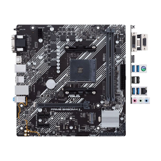 Материнская плата ASUS PRIME B450M-K II (sAM4, AMD B450, DDR4, mATX) - Фото 7 Материнская плата ASUS PRIME B450M-K II (sAM4, AMD B450, DDR4, mATX) - изображение 7