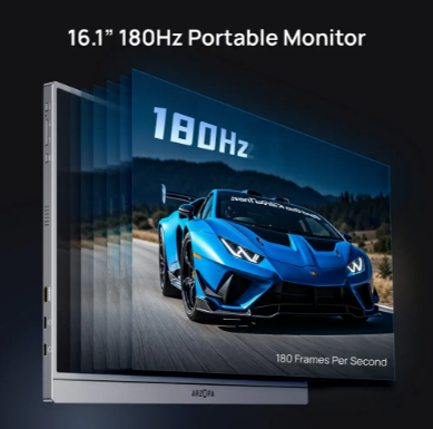 Монитор портативный Дополнительный экран ARZOPA 16.1″ 2K 180Hz с чехлом Монитор внешний - изображение 3