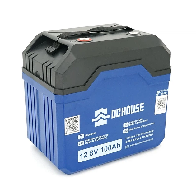 Аккумуляторная батарея DC HOUSE LiFePO4 12,8V 100Ah, (50/100A), 0°C до 55°C, гвинт M8, Type-C DC Ports, 260x168x209мм. 10.8 кг - Фото 1 Аккумуляторная батарея DC HOUSE LiFePO4 12,8V 100Ah, (50/100A), 0°C до 55°C, гвинт M8, Type-C DC Ports, 260x168x209мм. 10.8 кг - изображение 1
