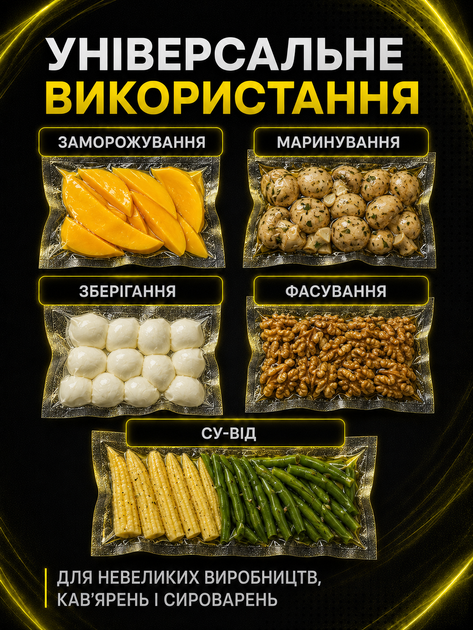 Пакеты для вакуумирования пищевые пакет для вакууматора набор для запаивания сухих и влажных продуктов рулон для упаковщика пищевая пленка для вакууматора 20 см Svitaє - изображение 5