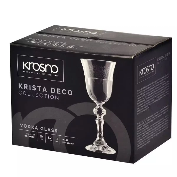 Набор рюмок для водки Krosno Krista Deco 50 мл – 6 шт (788753) - Фото 4 Набор рюмок для водки Krosno Krista Deco 50 мл – 6 шт (788753) - изображение 4