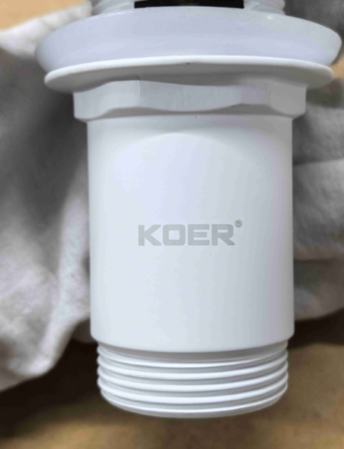Донний клапан для раковини з переливом KOER PW-07-03 автоматичний (Click-Clack) (Колір білий) 1 1/4'' (KR5783) - изображение 11