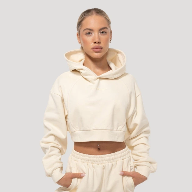 Жіноче вкорочене худі Mochi кремове M - GymBeam - Фото 1 Жіноче вкорочене худі Mochi кремове M - GymBeam - изображение 1
