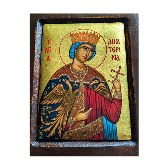 Писана ікона Свята Катерина Олександрійська 18×23 см - зображення 5