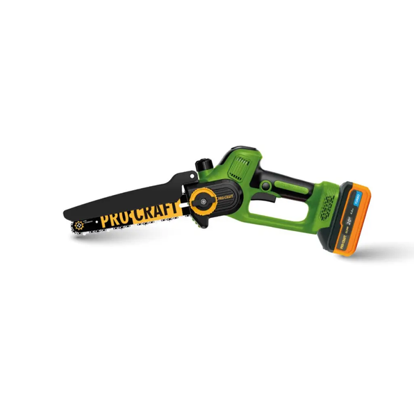 Аккумуляторная цепная пила Procraft PKA35 20 В бесщеточная мини пила шина 6 дюймов 152 мм скорость цепи 8 м с 5400 об мин с АКБ 4 А·ч TURBO зарядным устройством слайдерного типа автоматической смазкой для обрезки деревьев веток дров - изображение 2