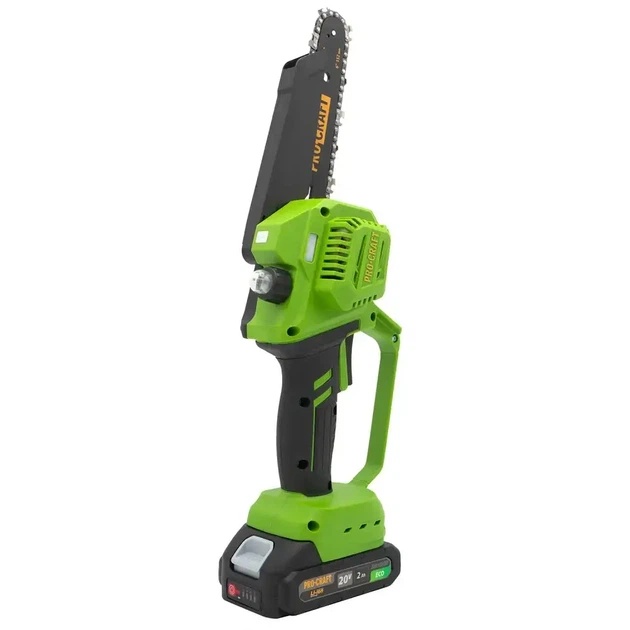 Аккумуляторная цепная пила Procraft PKA46 20 В мини пила 4600 об мин шины 6 и 8 дюймов 152 203 мм с 1 АКБ 2 А·ч зарядным устройством 2 шинами 2 цепями кейсом для обрезки веток деревьев распиливания древесины дров сада дачи - изображение 5