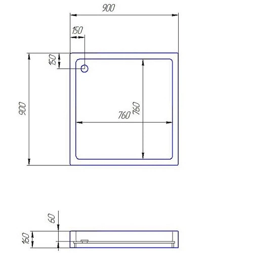 Душовий піддон акриловий Redokss San SANTERNO 90x90 см - изображение 2