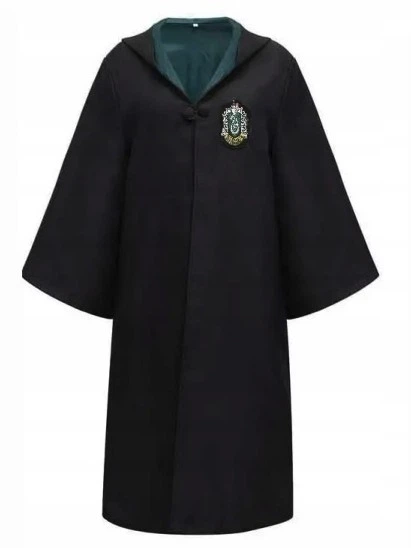 Мантия Harry Potter Slytherin Слизерин (Slytherin) черный с зеленым подкладом пелерина с капюшоном для детей карнавальный костюм размер S - Фото 1 Мантия Harry Potter Slytherin Слизерин (Slytherin) черный с зеленым подкладом пелерина с капюшоном для детей карнавальный костюм размер S - изображение 1