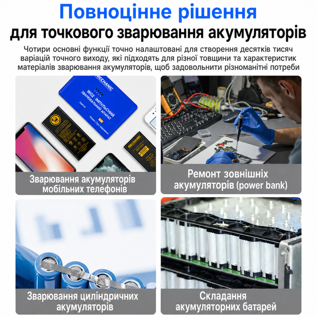 Портативний апарат для точкового зварювання акумуляторів ручний FNIRSI SWM-20 зварка для Li-ion акумуляторів та батарей 18650 та других набір - Фото 4 Портативний апарат для точкового зварювання акумуляторів ручний FNIRSI SWM-20 зварка для Li-ion акумуляторів та батарей 18650 та других набір - зображення 4