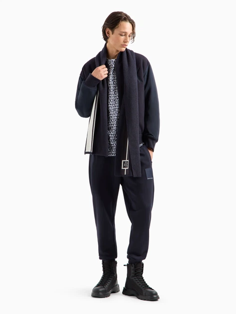Футболка хлопковая длинная мужская Armani Exchange 275709817 L Синий/Белый (1161947657) - Фото 3 Футболка хлопковая длинная мужская Armani Exchange 275709817 L Синий/Белый (1161947657) - изображение 3