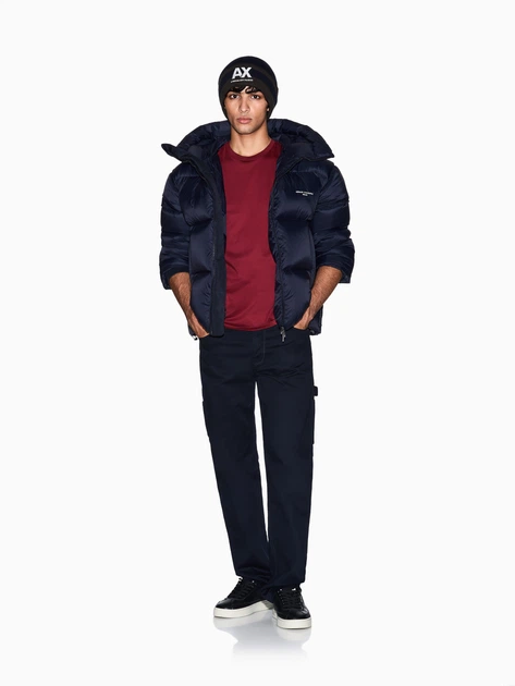 Футболка хлопковая длинная мужская Armani Exchange 450930843 M Бордовая (1162039889) - Фото 3 Футболка хлопковая длинная мужская Armani Exchange 450930843 M Бордовая (1162039889) - изображение 3