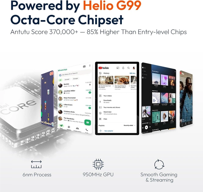 Планшет 15.6" Full HD MESWAO MES-B3 6+6/128GB 8 ядер Android 14 12000mAh Black (102342051) - изображение 2