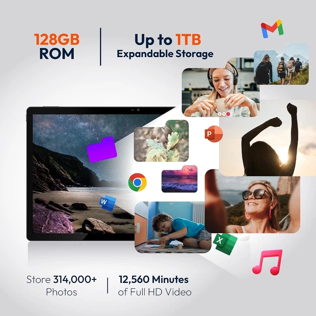 Планшет 15.6" Full HD MESWAO MES-B3 6+6/128GB 8 ядер Android 14 12000mAh Black (102342051) - изображение 4
